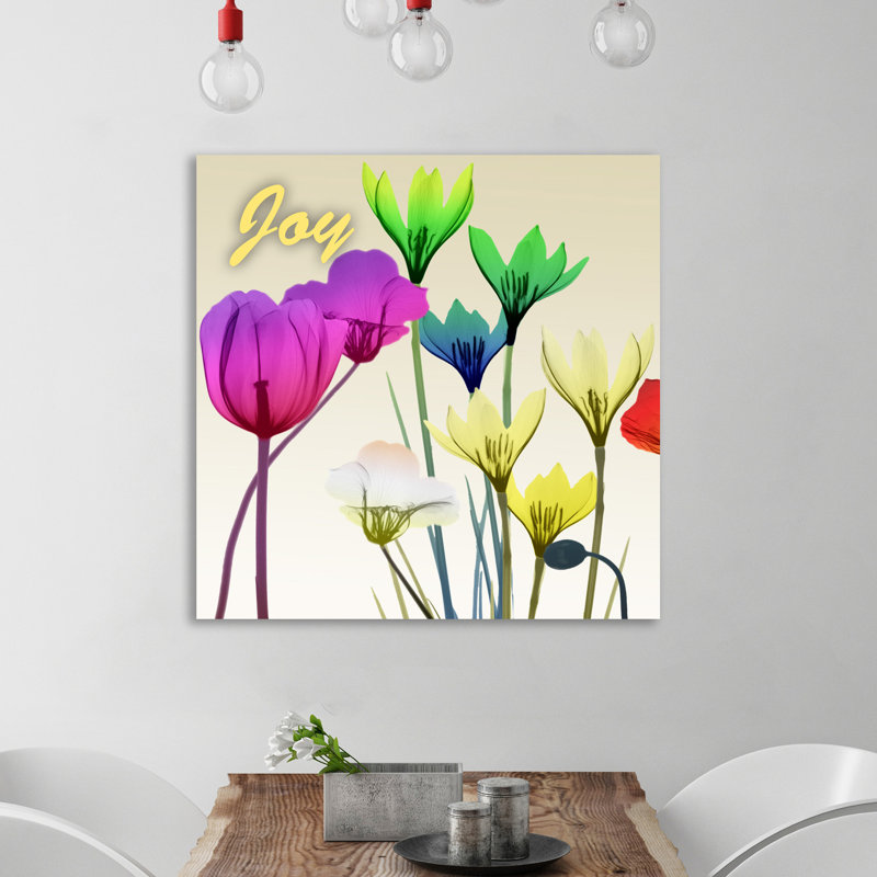 Floral Calm Pop Joy 2 - Wrapped Canvas Print, 76 cm H x 76 cm W