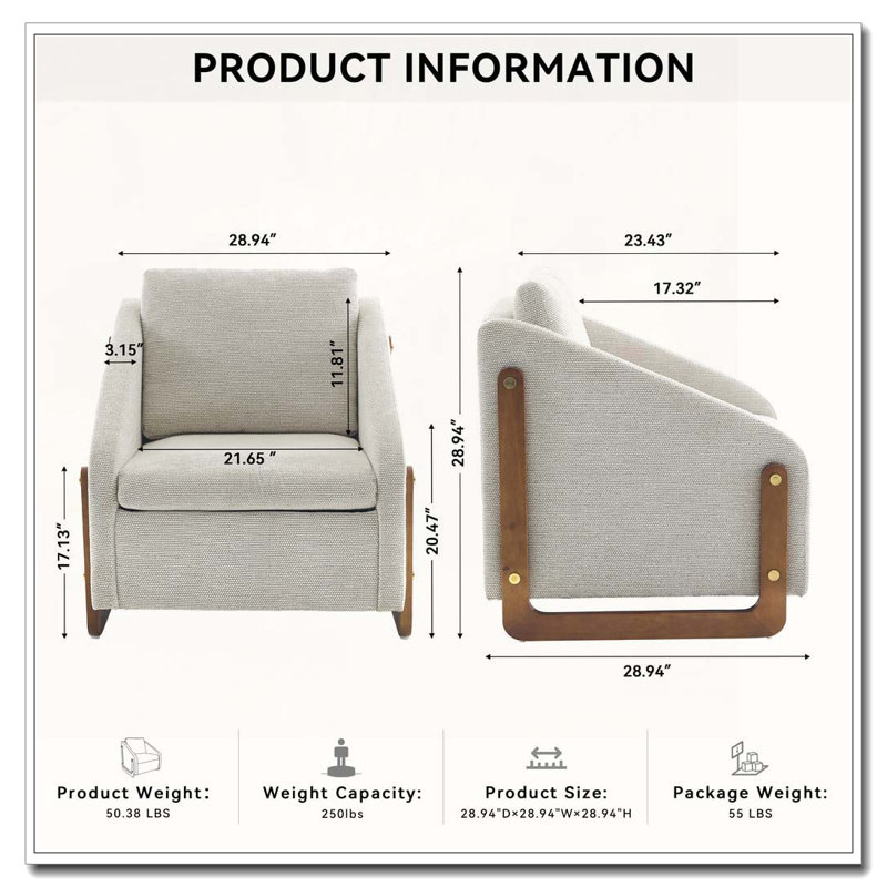 Fauteuil en chenille, Beige