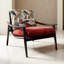 Fauteuil d'appoint simple de style français en chenille de lin et bois de coton de style français