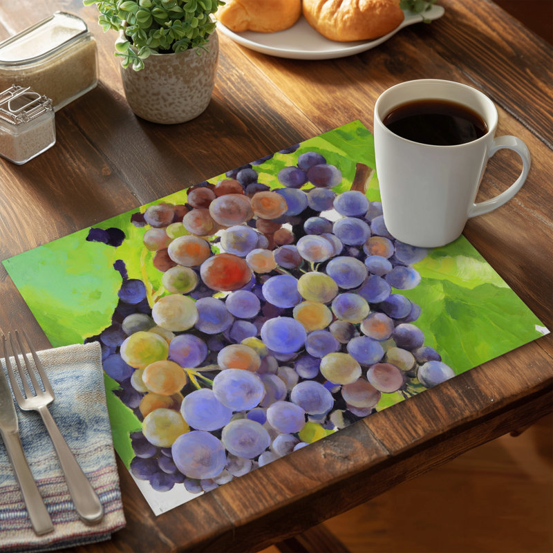 Purple Grapes Polyester Placemat | Home Decor Dining Accent
