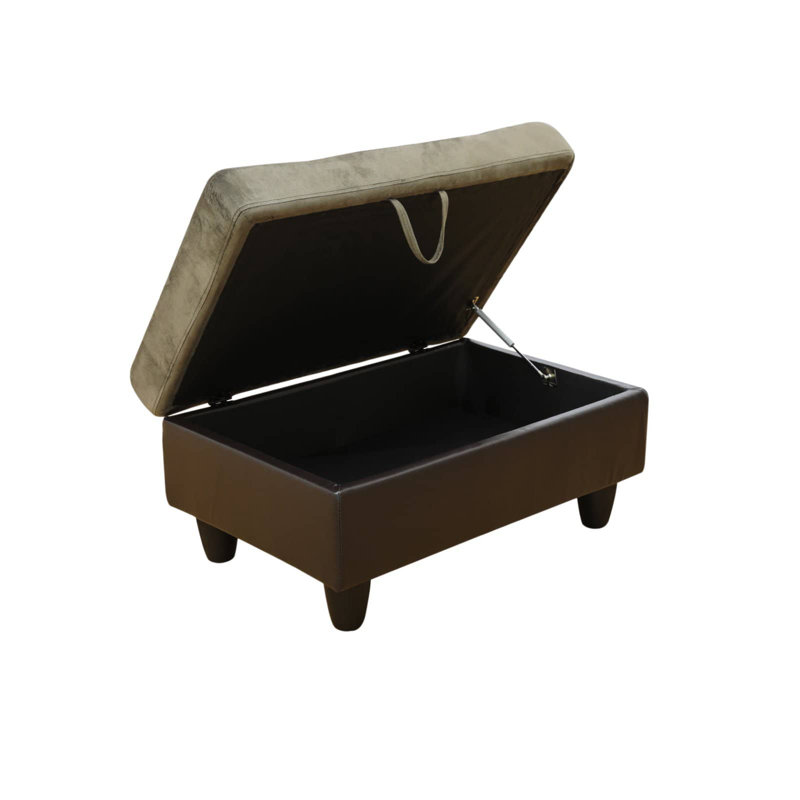 Repose-pieds en flanelle et en PVC Taupe avec repose-pieds texturé moelleux avec rangement caché (l 34 po)