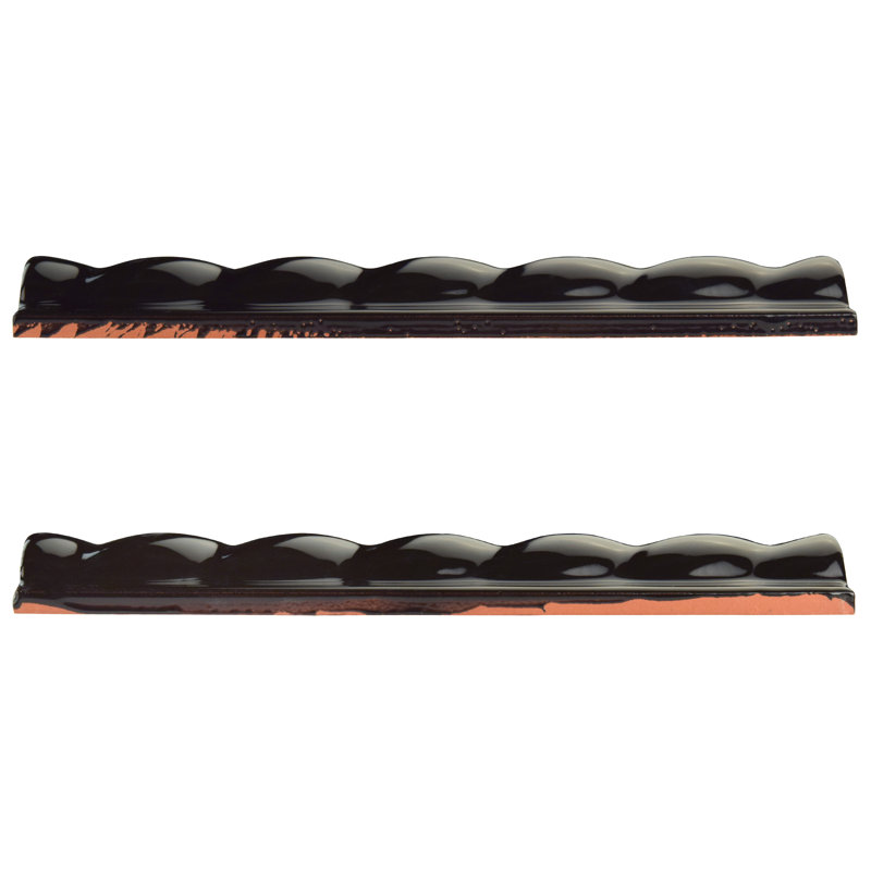 Garniture de tuile de couronne / tuile couronne en céramique brillante 7,9 po x 2 po Trero Grand Nero
