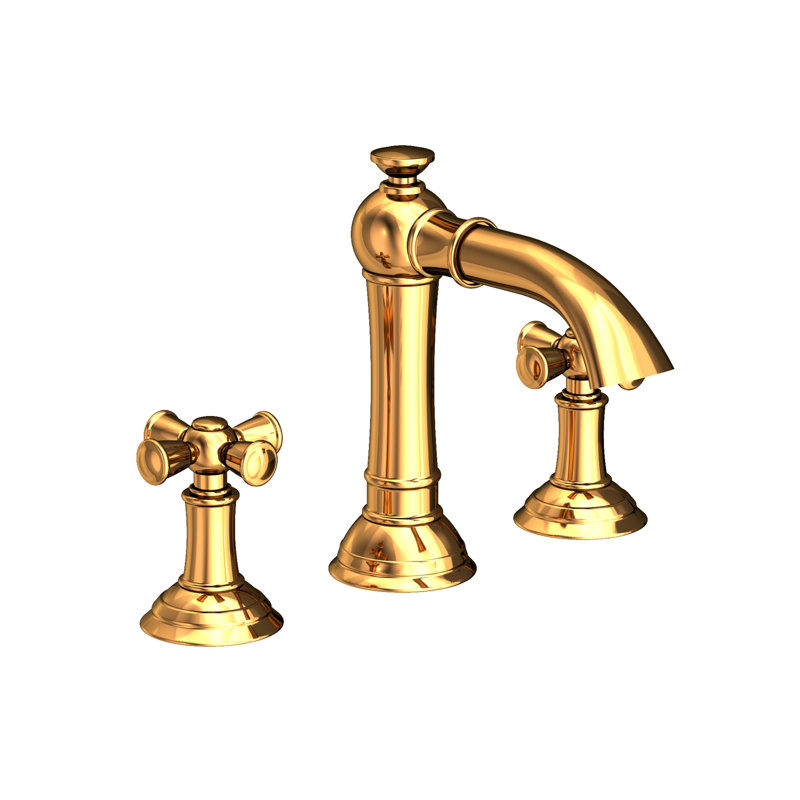 Aylesbury Widespread Bathroom Faucet with Drain Assembly, Polished Gold