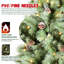 Arbre de Noël avec lumières DEL blanc chaud - pointes en PVC et aiguilles dures, pommes de pin, conception à branches articulées, support en métal robuste - arbre de Noël réaliste-1458775636