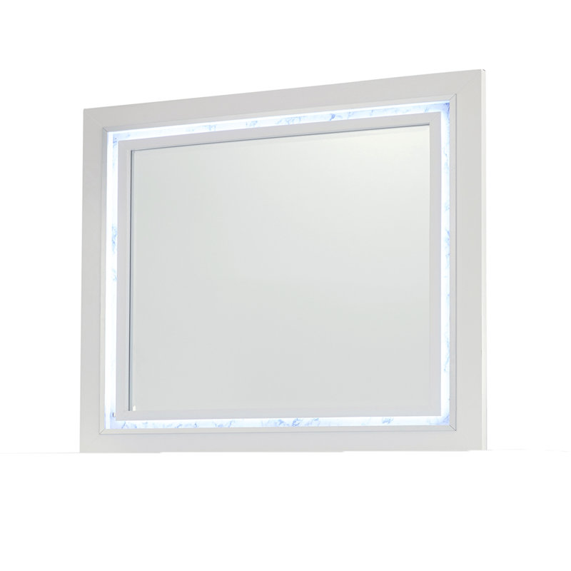 Miroir mural moderne rond blanc avec cadre pour la salle de bain et la chambre à coucher | Idée de cadeau