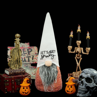 Halloween Fabric Gnome And Faceless Man Figurine