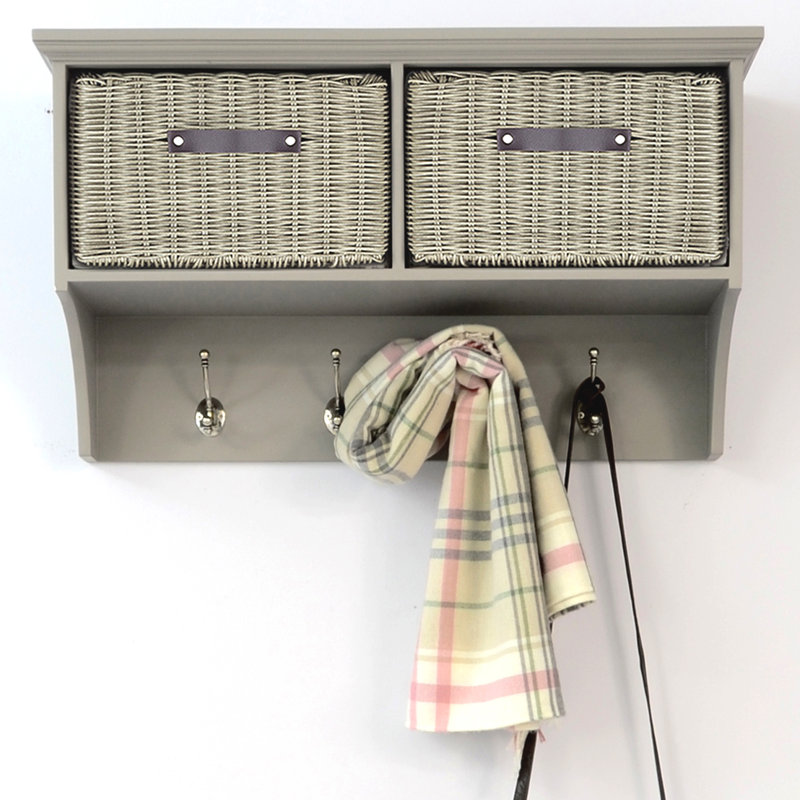 Anita Solid Wood Cube Shelf, Grey/Grey