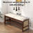 Shoe Storage Bench With Cushion - 2 Tier Shoe Rack For Front Door Entrance, Rattan Shoe Rack, Entryway Bench With Storage For Closet,hallway,bedroom&living Room(walnut, 39.4" W)