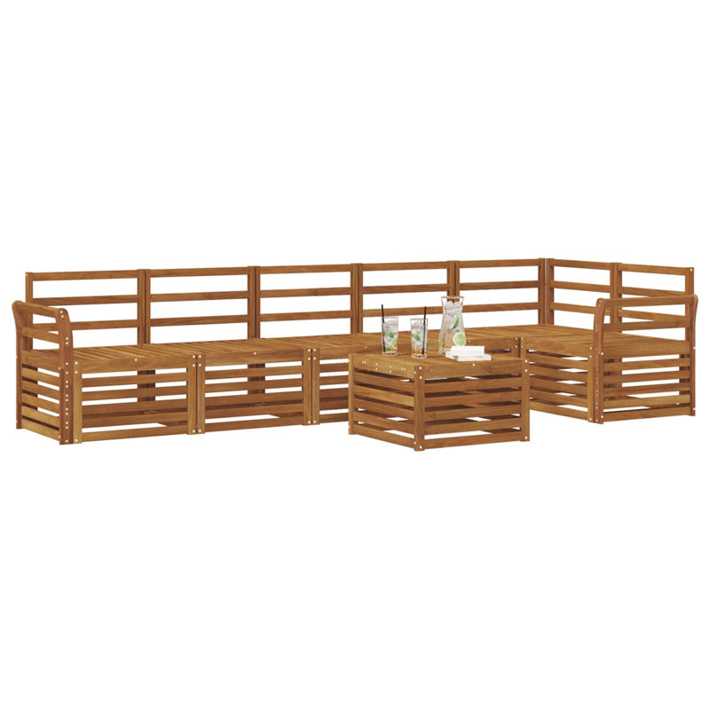 Sectional Sofa Set 7 Pcs Solid Acacia Wood Sets Garden Furniture Patio