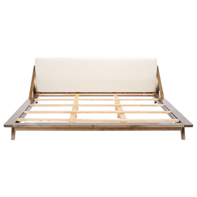 Devyn Solid Wood and Upholstered Low Profile Platform Bed