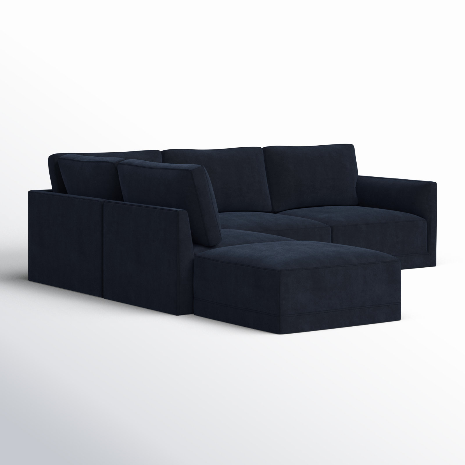 Deirdre Modular Upholstered Reversible Chaise L-Sectional, Navy