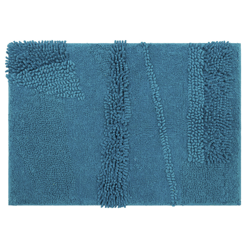 Tapis de bain lavable à la machine antidérapant Laverne, Fiesta bleu sarcelle, L 27 po x L 45 po