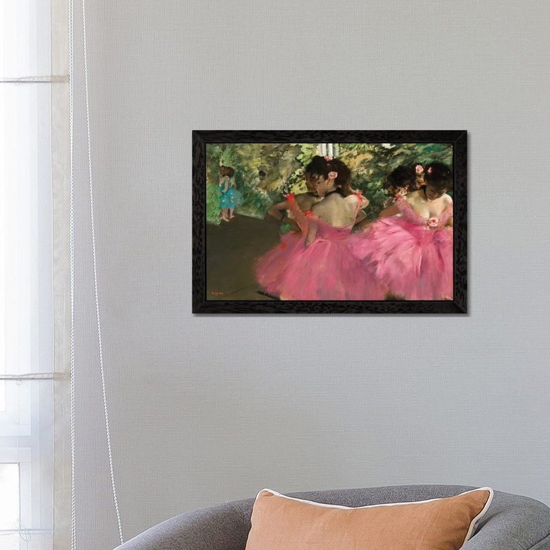 Ballerina In Red by Edgar Degas - Floater Frame Painting on Canvas, Black, 66.04 cm H x 45.72 cm W