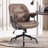 Retro Faux Leather Mid-Back Office Chair with Wheels, Wide Padded Seat, Lumbar Support and 90°–120° Rocking-1351628714