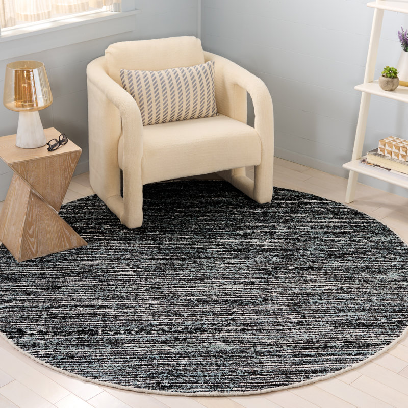 Cape Cod 154 Hand Woven Performance No Pattern Rug, Round 6'