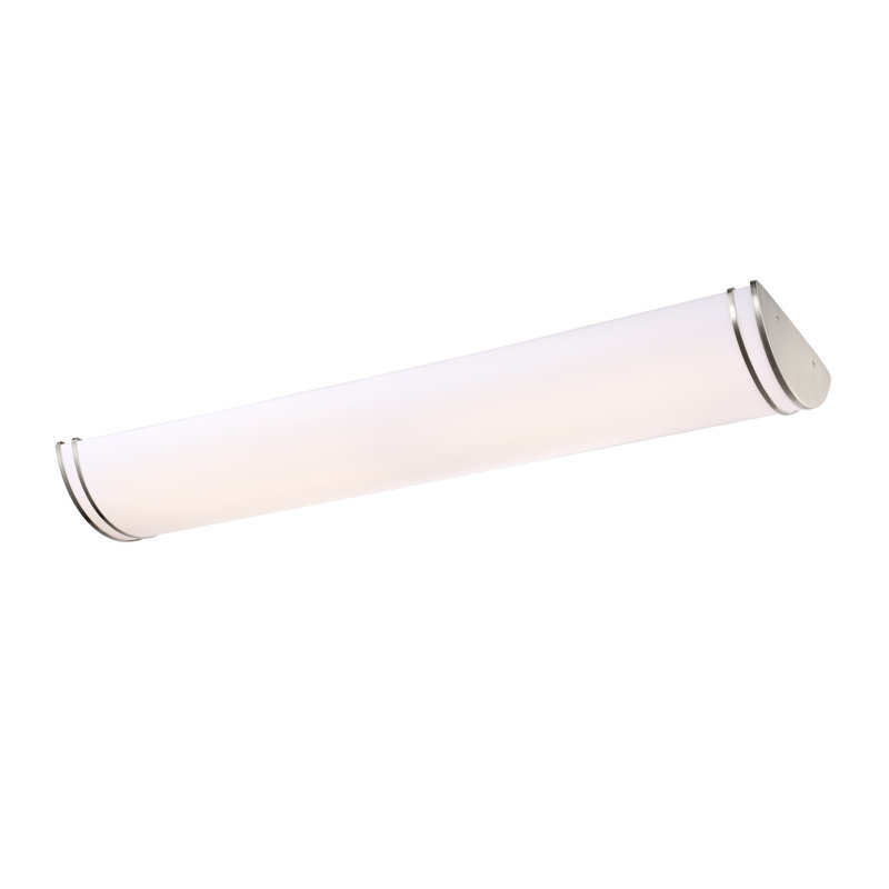 Myrical Acrylic LED Flush Mount, 4.5" H x 50" W x 12" D, Brushed Nickel