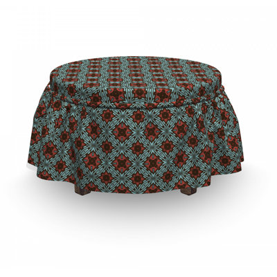 Housse pour repose-pieds à motif floral classique