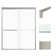 Frederick 57.75'' - 59'' W x 76'' H Bypass Semi-Frameless Shower Door with Frosted Glass