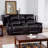Espresso Home Theater Loveseat – Dual Recliner with Console & Cup Holders for Media Room