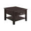 Table de bout carrée classique 24 po, tiroir simple, tablette inférieure, bois brun