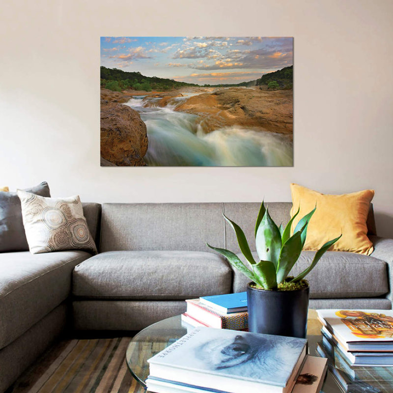 «River in Pedernales Falls State Park, Texas» par Tim Fitzharris - impression sur toile tendue, H 26 po x l 40 po x P 1,5 po