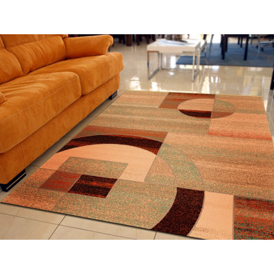 Abstract Wool Area Rug