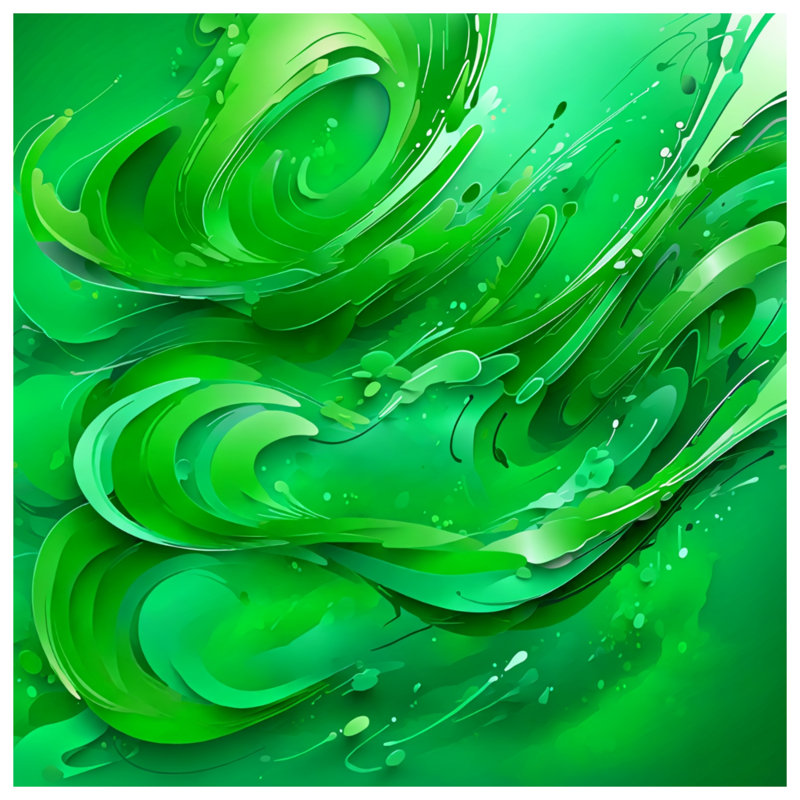 Rideaux de douche Green Swirling Waves, L 70 po x H 93 po