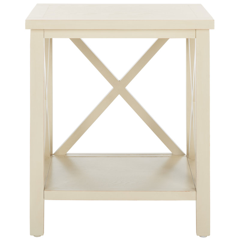 Paignt Solid Wood End Table, Barley