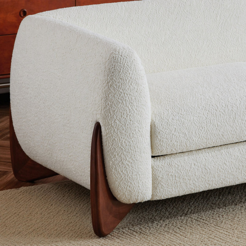 Canapé 82 pouces Boucle Sherpa, Beige