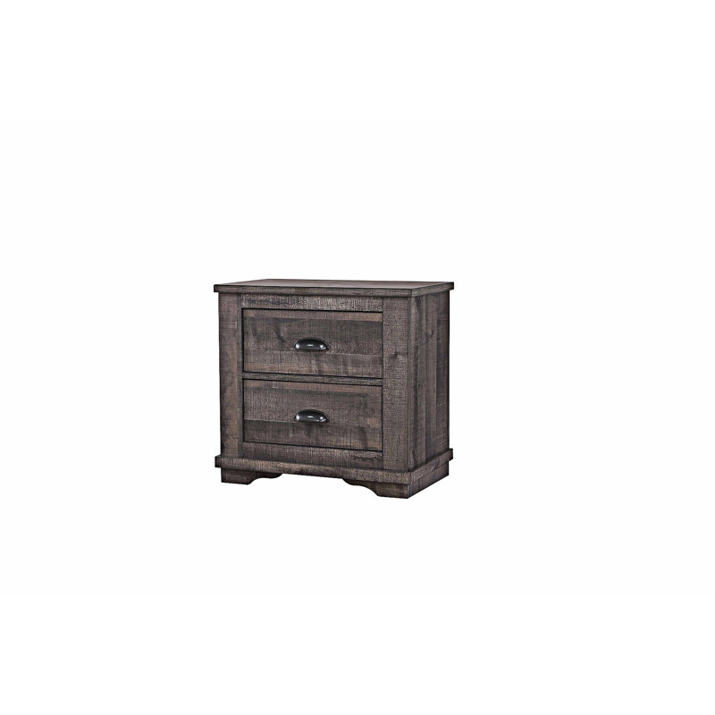 Table de chevet avec tiroirs, Gris