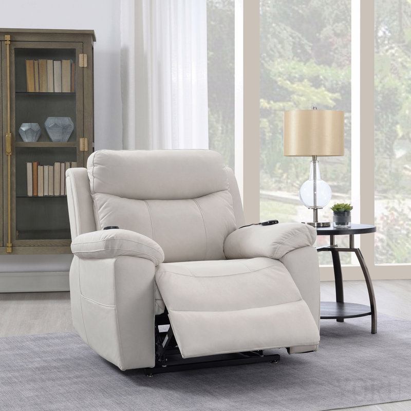 Fauteuil inclinable électrique en microfibre Chriki, Beige