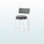 Tabouret de bar Barclay en métal / tissu gris / blanc (ensemble de 2), H 37,12 po x l 17,72 po x P 17,72 po