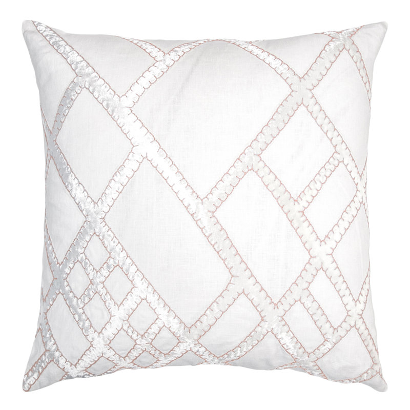 Net Linen Square Pillow Cover & Insert, Apricot