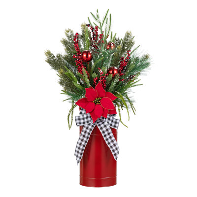 Arbre à poinsettia en fer et polyester à DEL 35 po H 