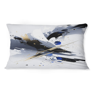 Coussin décoratif noir et bleu Cubist Symphony