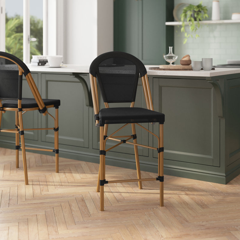 Tabouret de comptoir court Paris 25,75, Noir/naturel