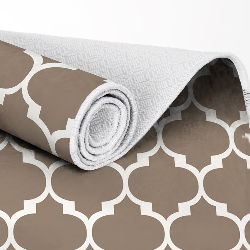 Ensemble de tapis de bain 2 pièces Derwin, Brun / blanc