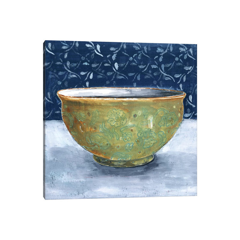 Golden Bowl by Miri Eshet - Painting on Canvas, Wrapped Canvas, 45.72 cm H x 45.72 cm W x 3.175 cm D