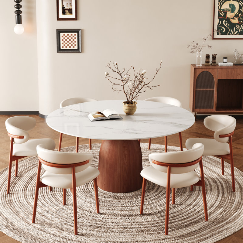 Ensemble de salle à manger 7 pièces 7 pièces, H 29,52 po x L 59,05 po x l 59,05 po, Blanc