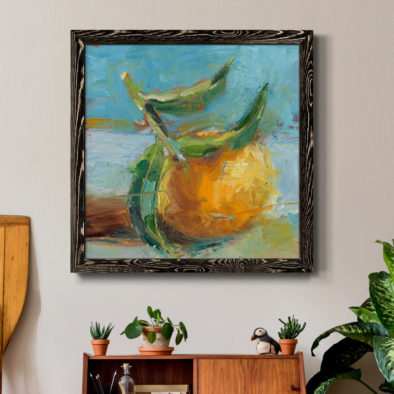 Impressionist Fruit Study III - Art mural encadré sur toile, Noir, H 17 po x l 17 po x P 1,5 po