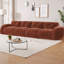 Canapé modulaire sans dossier 140 po 4 places, tissu de velours doux avec coussins touffetés, éponge à haute densité 32D, aucun assemblage requis et fond antidérapant pour le salon ou le cinéma maison-1221997301-1221004381-1221004379