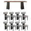 Modern rectangular solid wood dining table set