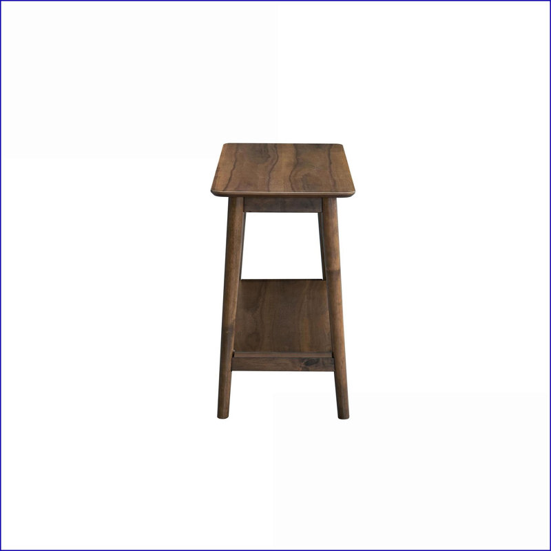 Table basse en bois d'hévéa massif avec tablette - Style contemporain pour économiser de l'espace dans le salon