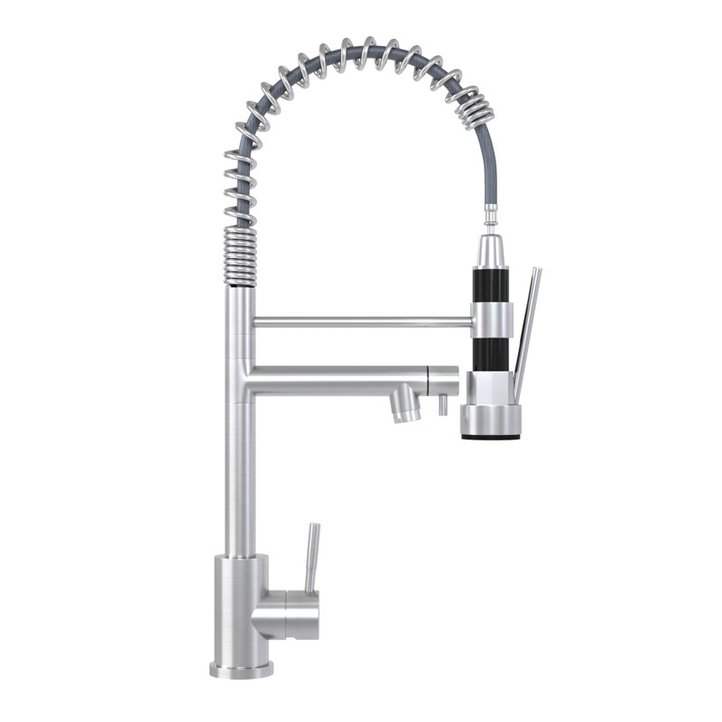 Kitchen Faucet - Brushed Nickel, Ideal For Residential Kitchens With Modern Style Built Long-Term Use, Stainless Steel
