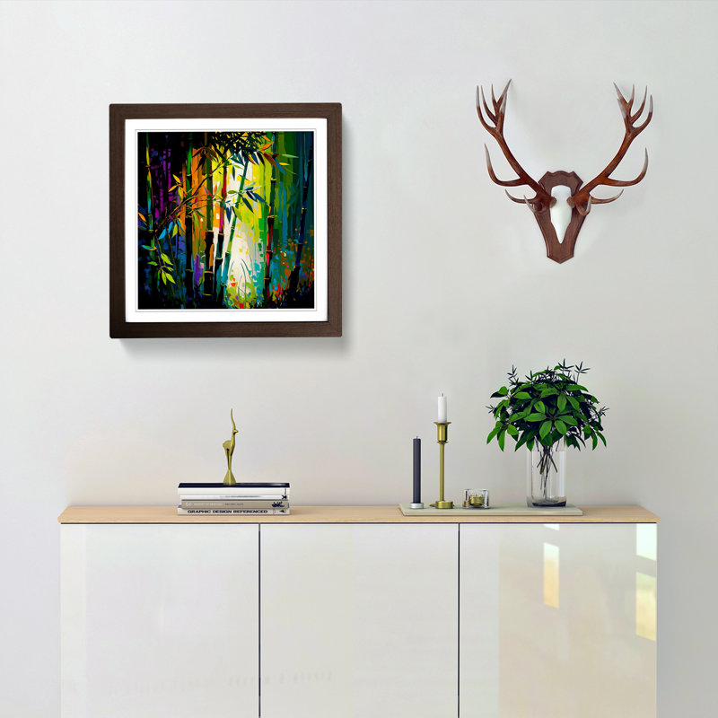 Single Picture Frame Print on Wood, Walnut