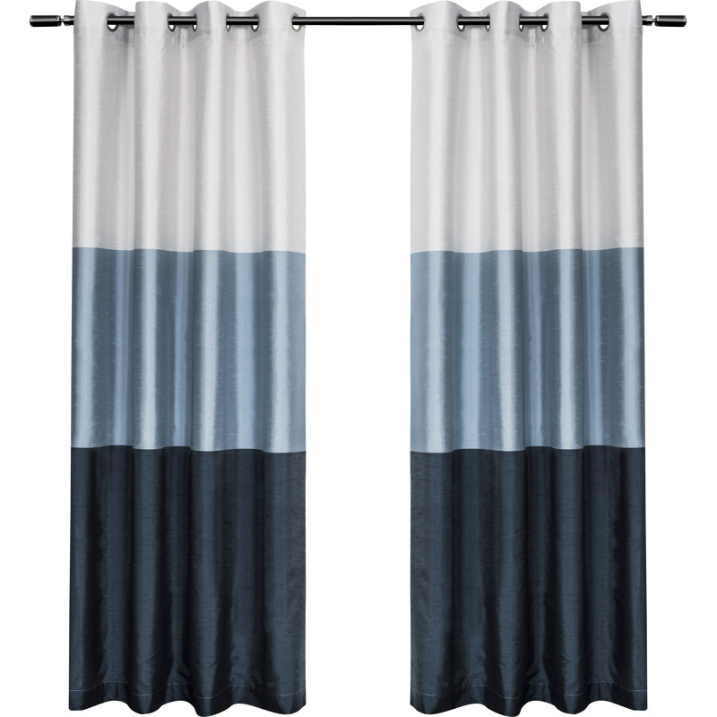 Ghevont Semi Sheer Sliding Panel Pair, Indigo, 54" W x 96" L