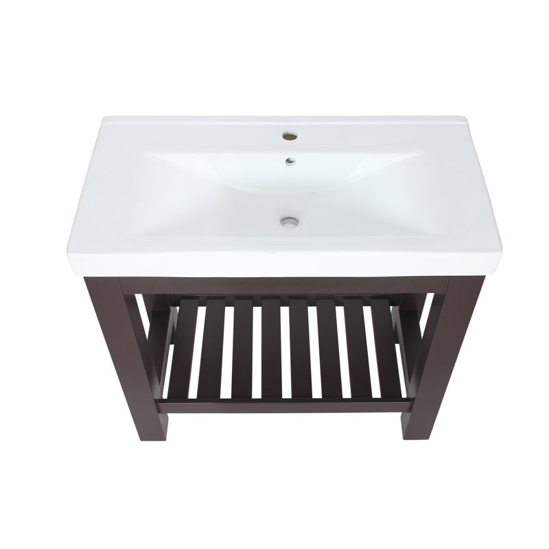 Ensemble de meuble-lavabo de salle de bain simple 36 po Bise, Espresso