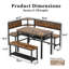 Corner Dining Table Set with L-Shaped Bench and Straight Bench, Space-Saving Breakfast Nook Set with Storage Shelves-141016877