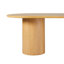 Table de salle à manger moderne en bois de chêne massif 78 po avec base à piédestal Aaric-128923802