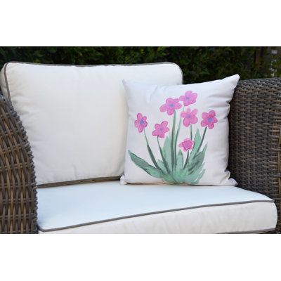 Farmers Market Pretty Little Flower Outdoor Square Pillow Cover & Insert